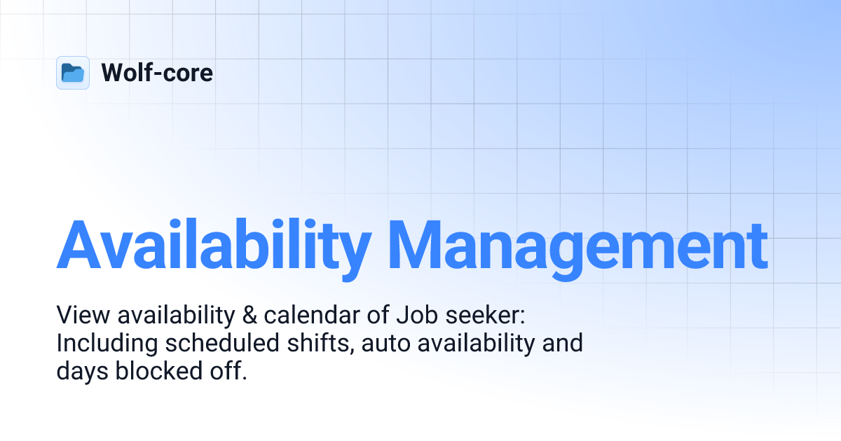 Availability Management | Wolf-core